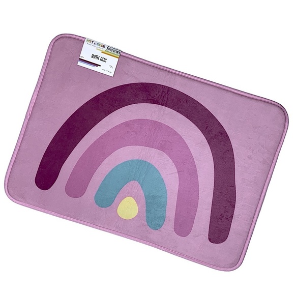 Matt & Maddie Rainbow Kids Bathroom Rug Memory Foam NonSlip Rectangle 17x24 In - Picture 1 of 16
